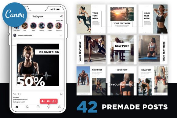 Download Fitness | Canva Instagram Template - Instagram Collection