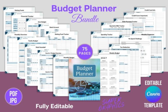 Download Budget Planner Bundle Canva Template KDP - Kdp Collection