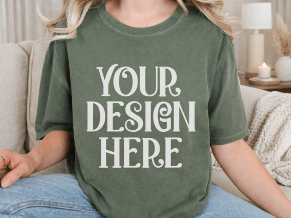 Download Comfort Colors 1717 Moss T-shirt Mockup - Shirt mockup Collection