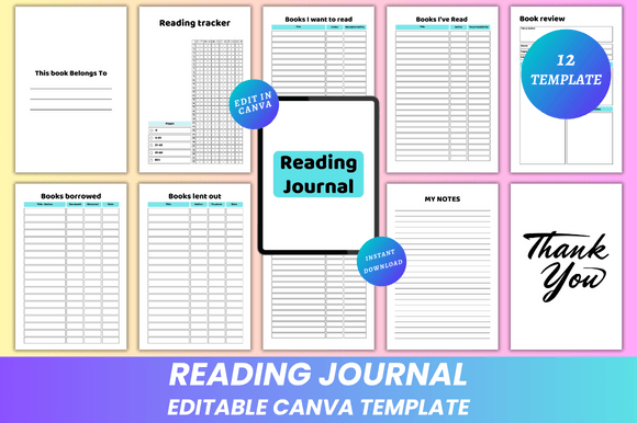 Download Reading Journal Canva Kdp Interior - Kdp Collection