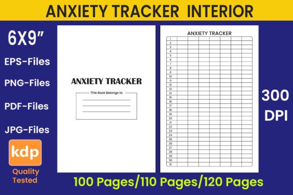 Download Anxiety Tracker  Log Book| KDP Interior - Kdp Collection