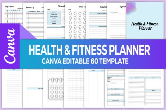 Download Health &amp; Fitness Planner Canva KDP - Kdp Collection
