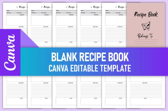 Download Blank Recipe Book Canva Template KDP - Kdp Collection