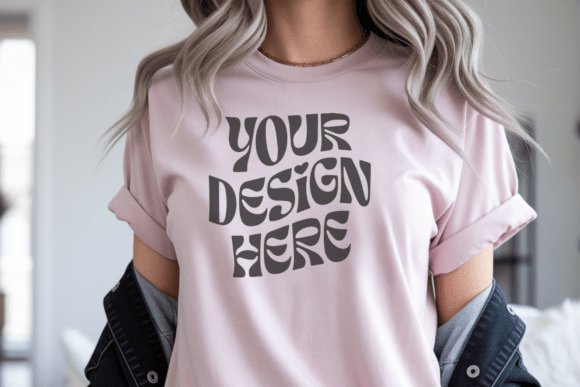 Download Light Pink Gildan 5000 T-shirt Mockup 3 - Shirt mockup Collection