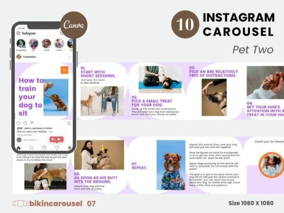 Download Pet Two Instagram Carousel Canva Templat - Instagram Collection