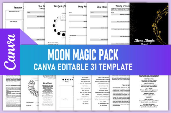 Download Editable Moon Magic Pack Canva KDP - Kdp Collection