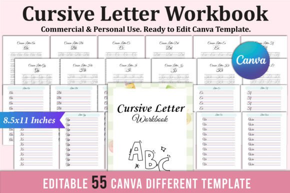 Download Cursive Letter Workbook for Canva KDP - Kdp Collection