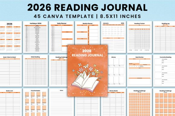 Download 2026 Reading Journal for Canva KDP - Kdp Collection