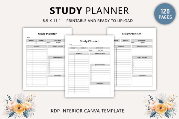 Download Study Planner Canva Template KDP - Kdp Collection