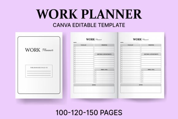 Download Editable Work Planner Canva Template KDP - Kdp Collection