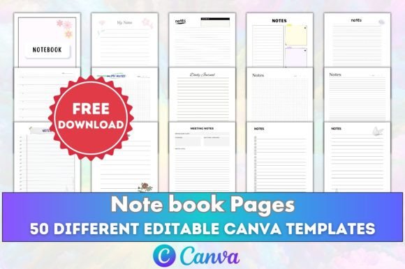Download Editable Canva Note Book Pages KDP - Kdp Collection