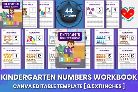 Download KINDERGARTEN NUMBERS WORKBOOK CANVA KDP - Kdp Collection