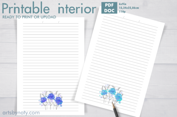Download Cute Watercolor Soft Flowers KDP Journal - Kdp Collection