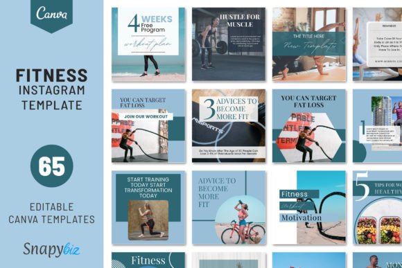 Download Fitness Instagram Canva Post Templates - Instagram Collection