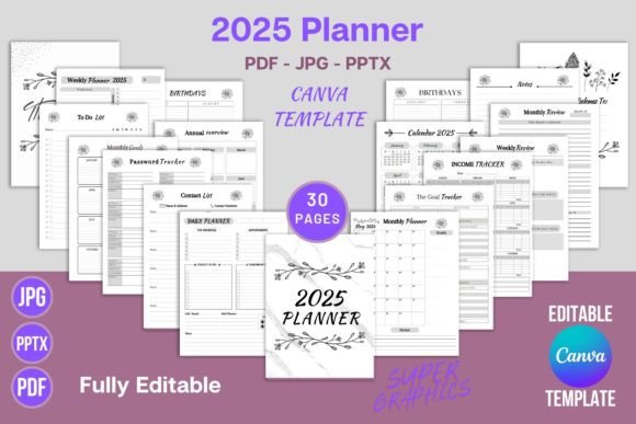 Download 2025 Planner Editable Canva Template KDP - Kdp Collection