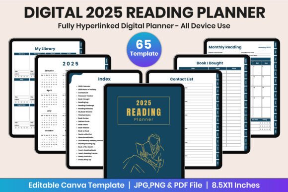 Download Digital 2025 Reading Planner Canva Kdp - Kdp Collection