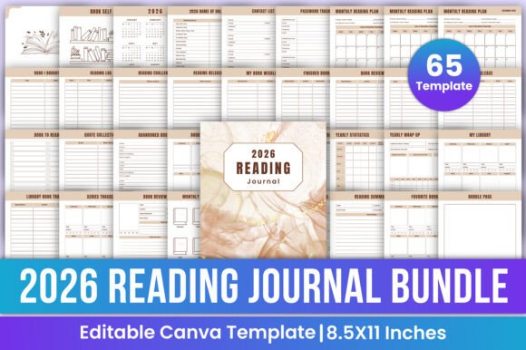 Download 2026 Reading Journal Bundle Canva Kdp - Kdp Collection