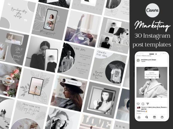 Download Instagram Canva Marketing Post Templates - Instagram Collection