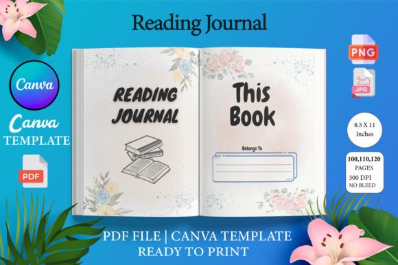 Download Reading Journal Canva Templates KDP - Kdp Collection