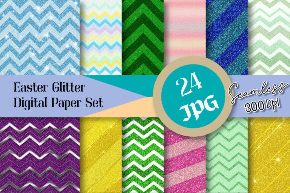Download Easter Glitter Digital Paper Set - Premium Resources
