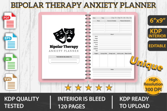 Download Bipolar Therapy Anxiety Planner | KDP - Kdp Collection