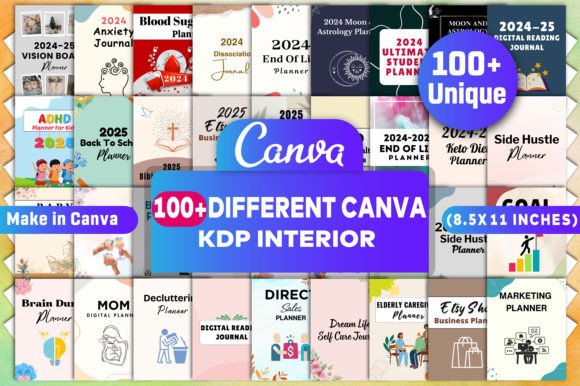 Download 100 Different Canva KDP Interiors - Kdp Collection