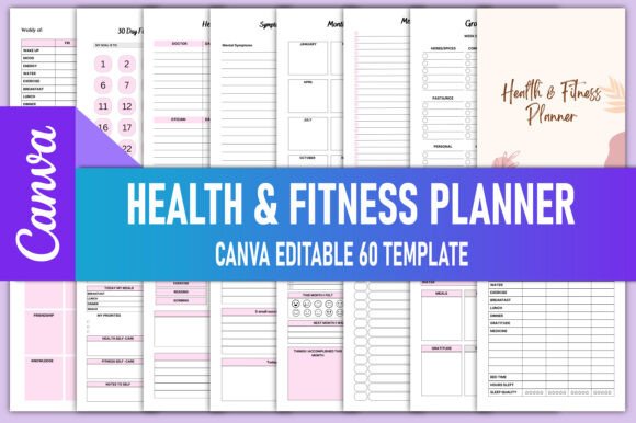 Download Health &amp; Fitness Planner Canva KDP - Kdp Collection