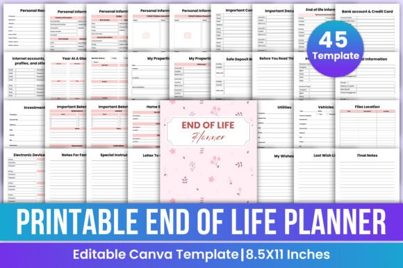Download Printable End of Life Planner Canva Kdp - Kdp Collection